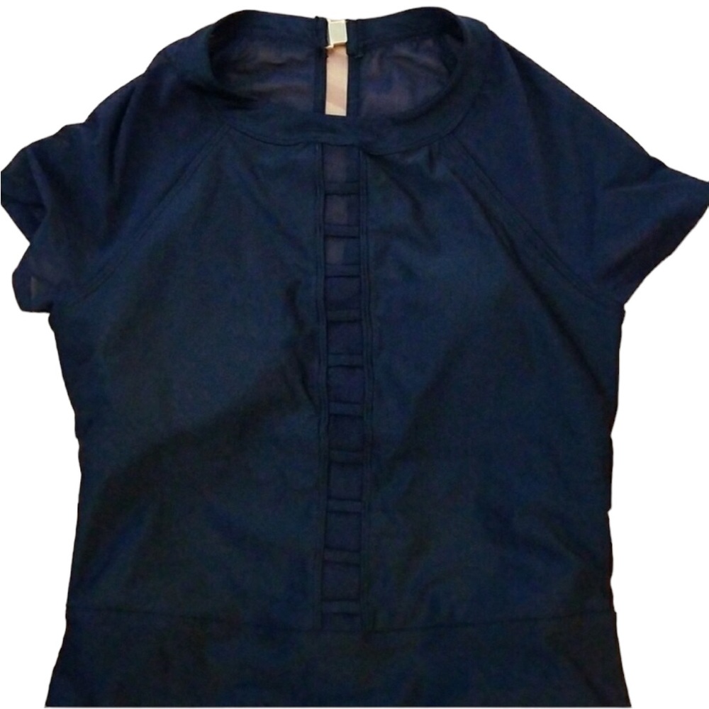 BLACK X- Large size 12 one piece Swimwear keyhole & mesh at top black